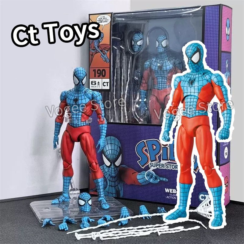 Ct Toys Homem-Aranha Mafex 185 Traje Clássico Anime Figure Ver Miles Morales 2099 Homem-Aranha Boneco de Ação Brinquedos Presente Infantil