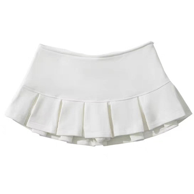 Rimocy Streetwear Y2K Gray Mini Skirts Women 2025 Summer Low Waist Pleated Short