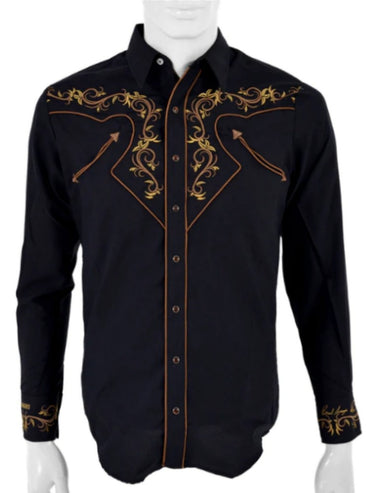 Men's Fashion Print Shirt Western Cowboy Style Long Sleeve Lapel Collar Single Breasted Shirt Casual Shirt Top