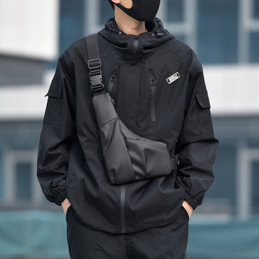 Multifunctional Fashion Trends Men's Bags High Quality Crossbody Shoulder Bag Solid Color New Messenger Bag Portable Chest Bag