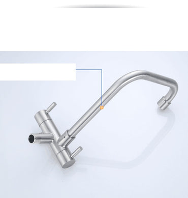 Kitchen Faucet 304 stainless steel into the wall horizontal cold faucet spray set bidet nozzle double control faucet XT-180