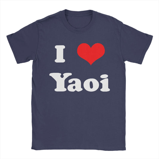 Funny I Love Yaoi T-Shirts Men O Neck Cotton T Shirt Short Sleeve Tee Shirt Birthday Present Tops