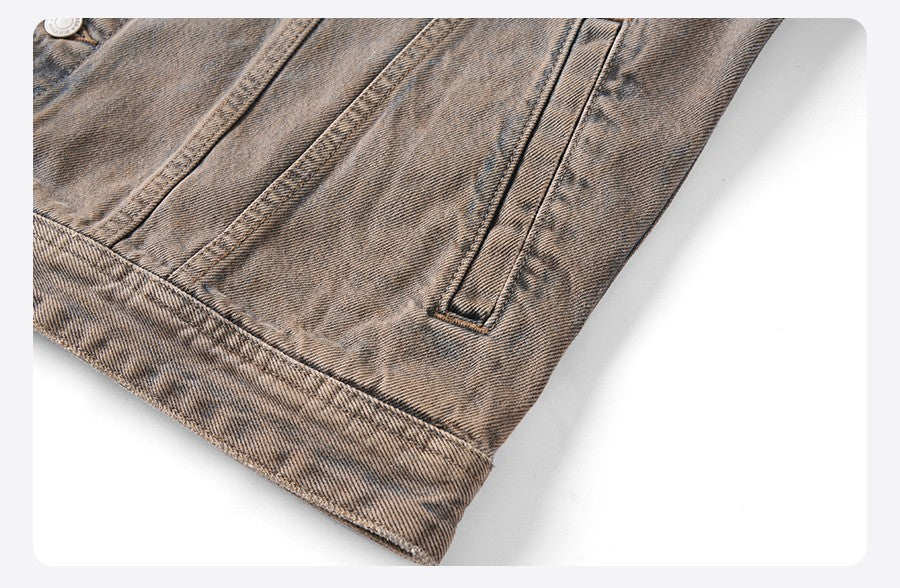 SIMWOOD 2025 Autumn New Oversize Washed Vintage Denim Jackets Men 12.5oz Plus Size Coats