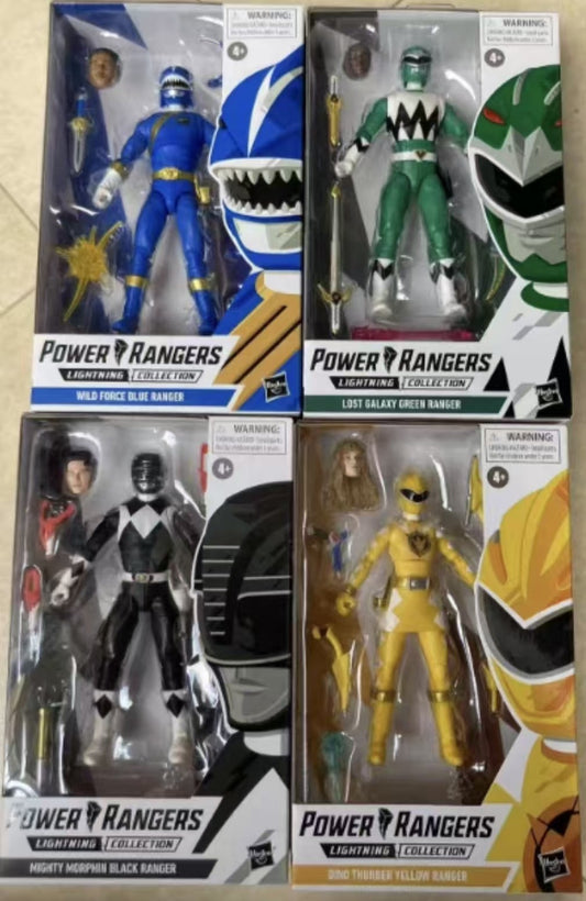?Hot Sales?Original Hasbro Power Rangers Lightning Collection Mighty Morphin Power Rangers Black Ranger Figure Anime Figure Gift