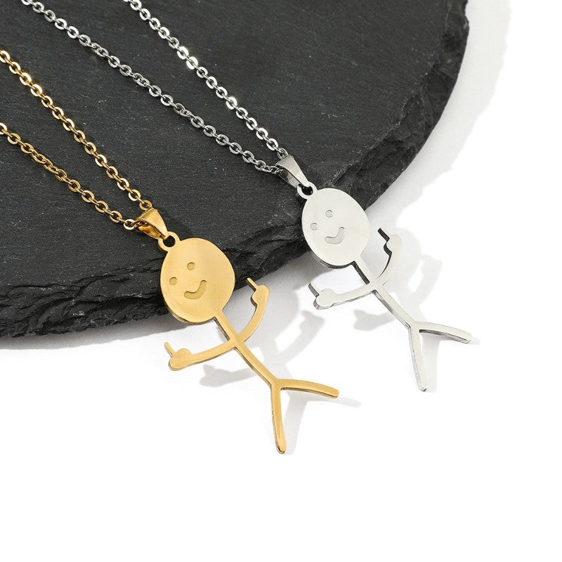 Colares de Rock Punk para Homens, Colar Masculino com Personagem de Grafite Criativo Engraçado, Joias para Festa, Presentes de Aniversário para Casais, Atacado