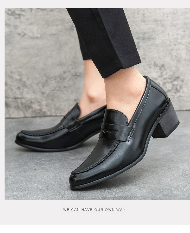 Classic Men's Dress Shoes High Heeled Casual Patry Business Leathers Shoes For Men Classic Wedding Men Formal Social Shoes Man