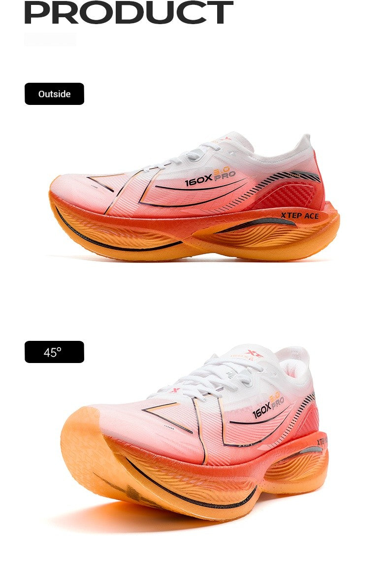 Xtep 160X 3.0 PRO Running Shoes For Men Summer Multi-scene Carbon Plate Running Shoes Breathable Racing Sport Shoes 976419110086