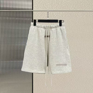 Trendy Brand Men's Cotton Shorts with Luxurious Design Double Row Flocking Letter Logo Shorts Couple's High Street Loose Shorts