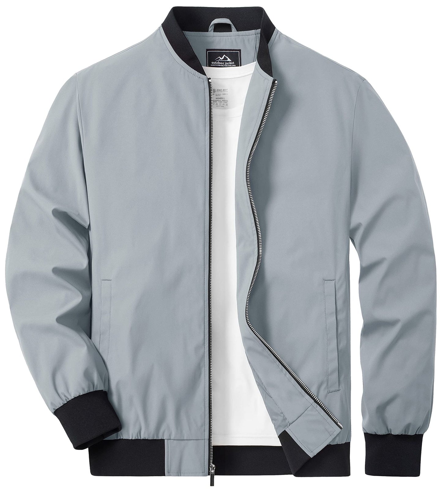 TACVASEN Lightweight Spring Windbreaker Mens Bomber Jackets Outdoor Basketball Jakcets Sportswear Coats With Pocket Casual Tops