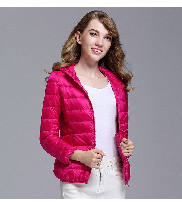 White Duck Down Winter Hoody Jackets Ultra-light Women Down Coats Puffer Long Sleeve Warm Slim Portable Thin Female Outwears 7XL