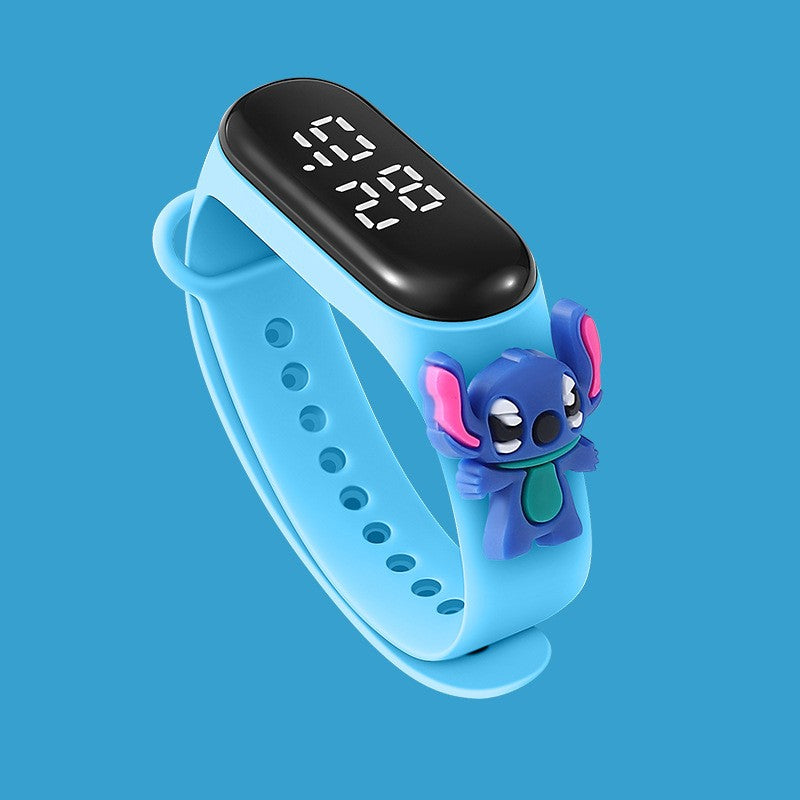 Disney Stitch LED Waterproof Kids Digital Watch Spiderman Hulk Children Watch Sports Touch Electronic Watch Kids Gifts