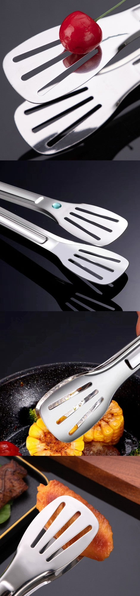 Stainless Steel Food Tongs Barbecue Tongs Desserts Steak Food Serving Clip Tweezers Long BBQ Cooking Tongs Kitchen Utensils