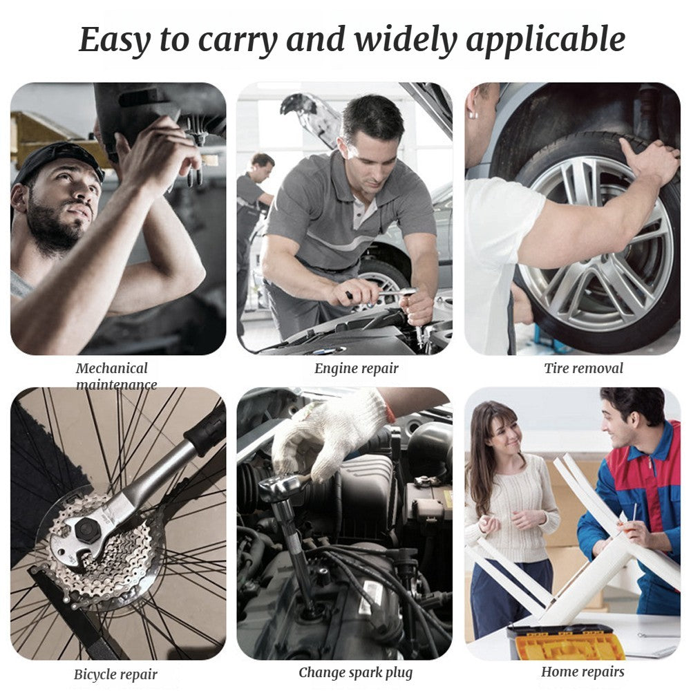 Ferramentas Manuais Combinadas, Conjunto Completo de Ferramentas para Reparação Automotiva, Suporte de Soquete para Chave Catraca Rápida para Modificação de Motocicletas