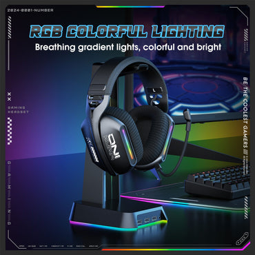 ONIKUMA Wireless Gaming Headset: 2.4G/Wired/Bluetooth 3 Modes, Bendable HD Mic, Soft Ear Pads, Immersive Sound for PC/PS4/5