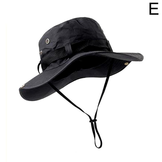 Summer Men Bucket Hat Outdoor UV Protection Wide Brim Panama Safari Hunting Hiking Mesh Fisherman Hat Beach Sunscreen Cap
