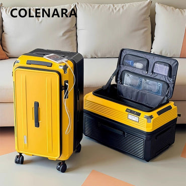 COLENARA Luggage Travel Bag Large Capacity Trolley Case PC Boarding Box Women's Password Box 20"24"26"28 Inch Student Suitcase