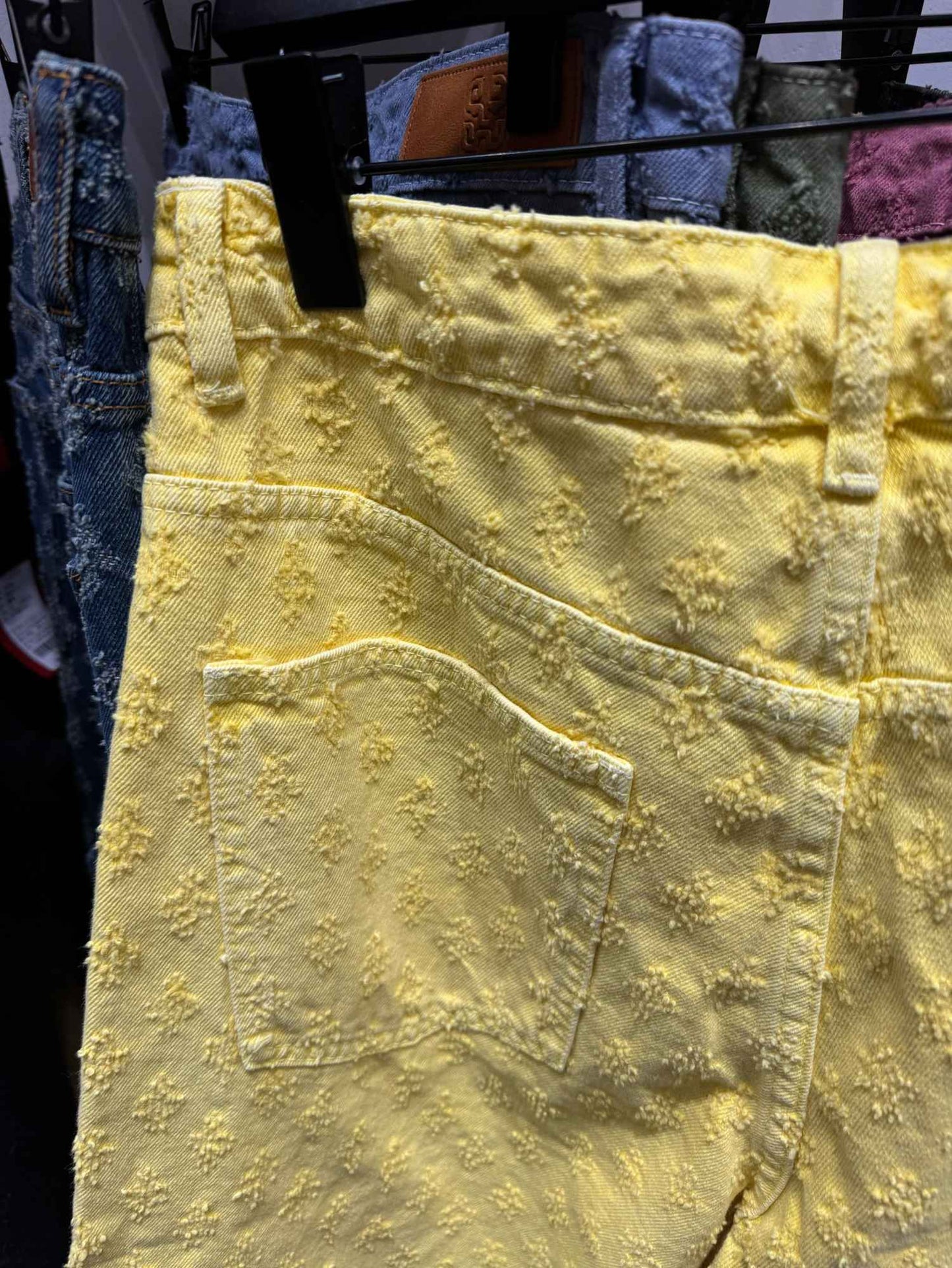 New Summer Men Distressed Short Jeans Vintage Jacquard Straight Leg Men's Denim Shorts Pants