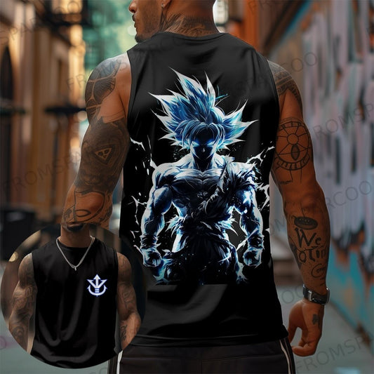 Dragon Ball Goku Anime Printed Pure Cotton Tank Top American Men's and Women's Loose Summer Fashion Sporty Top