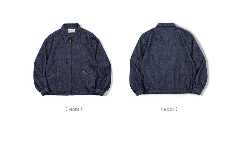 Maden American New Spring And Autumn Retro Denim Jacket Cityboy Amekaji Style Loose Lapel Jacket Men’s Fashion Short Blue Coats
