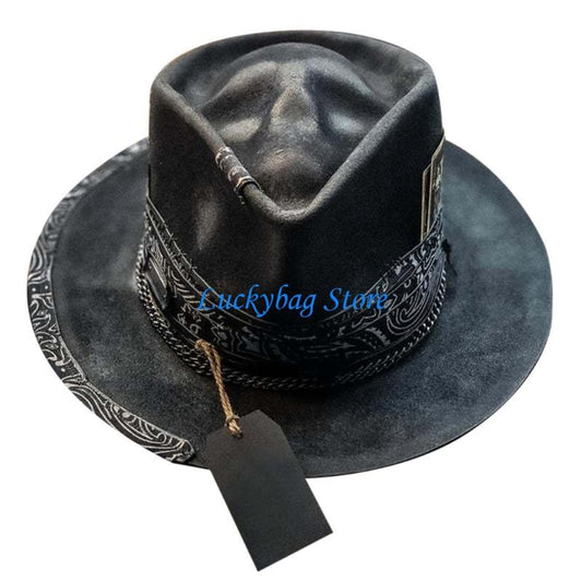 X7XE Halloween Gift Cowboy Hat Perfect Present for Halloween Lovers Skull-themed