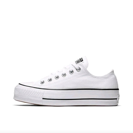 Converse Chuck Taylor All Star Men's and Women's Skateboarding Shoes, Minimalist, Chunky Sole Sneakers, White