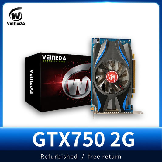 Graphics Card GTX 750 2GB 128Bit GDDR5 Video Cards GTX750 Dvi VGA Card stronger than HD6450 2GB,650 Refurbished cards