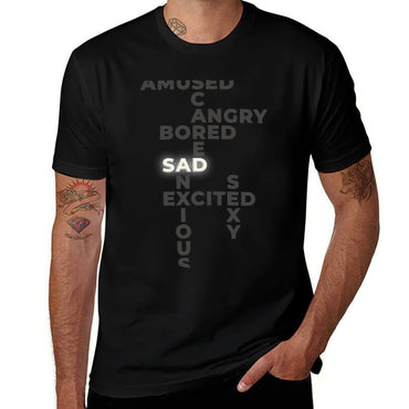 “Sad” - Giggles’ Mood Shirt (Black) - Westworld Season 3 T-Shirt t shirt man plain cotton t shirts man 100% T-Shirt