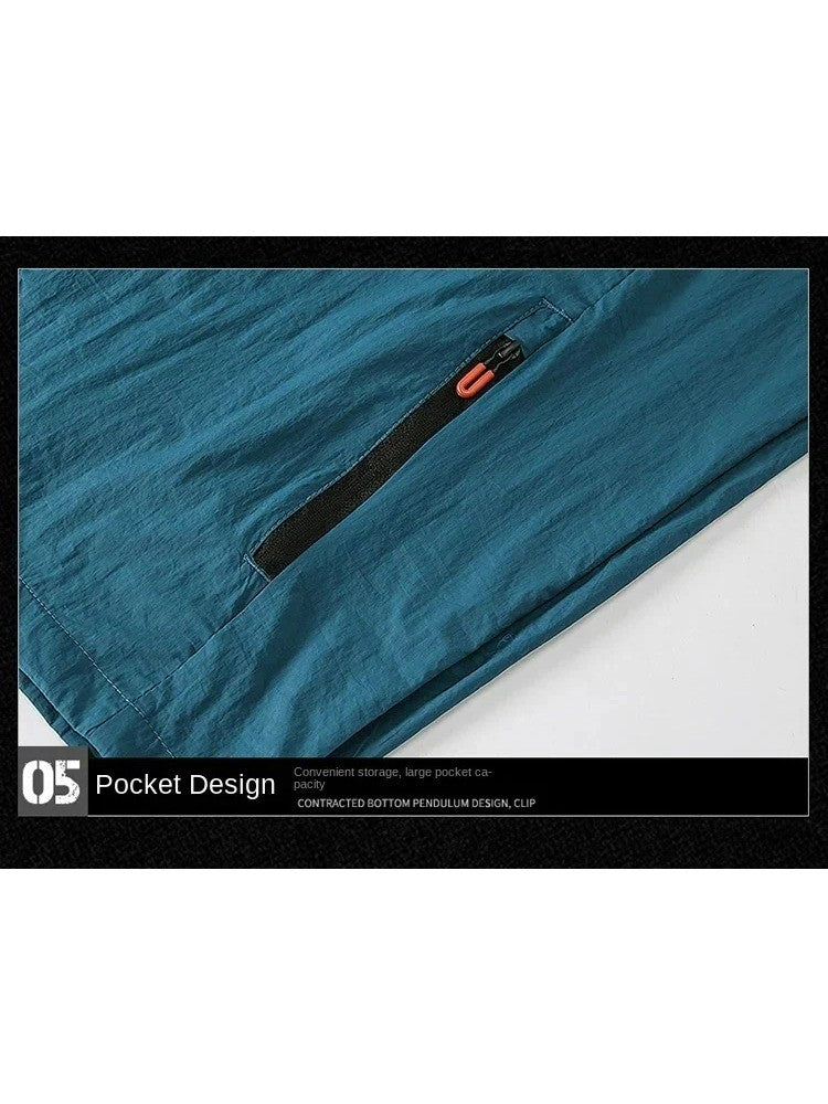Men Summer Windbreaker Zip Pockets UV Sun Protection Jackets Breathable Ultra-light Working Clothes Outdoor Skin Thin Coats Camp