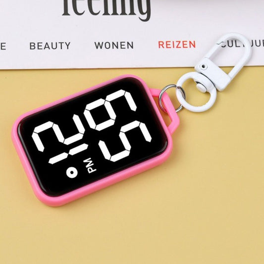 1/4/5 pcs Electronic Pocket Watch LED Keychain Nurse Pocket Watch Digital Watch for Student Backpacks Keys Pendant Timepiece