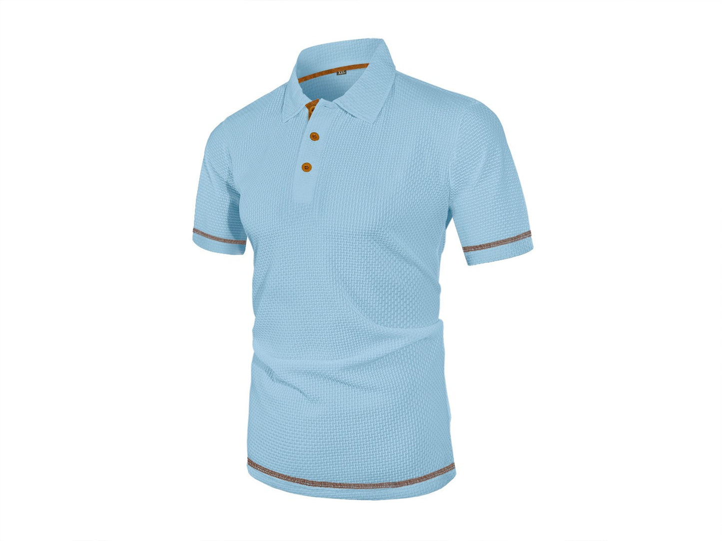 Summer ice silk lapel men's short-sleeved T-shirt men's clothing top