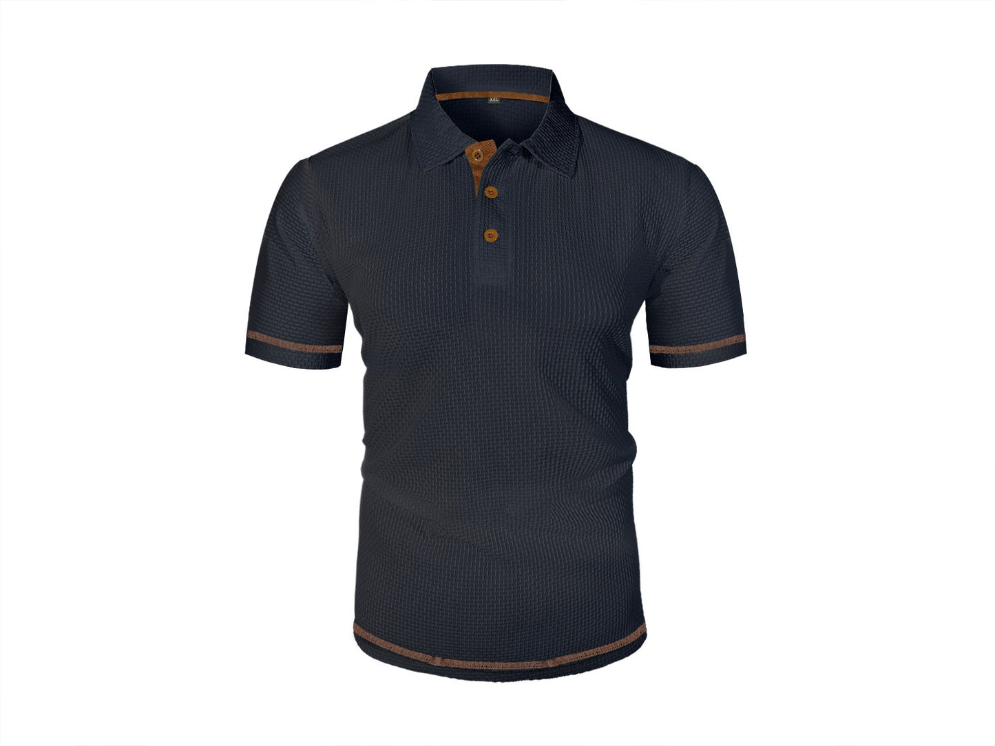 Summer ice silk lapel men's short-sleeved T-shirt men's clothing top