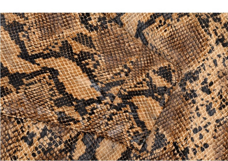 Mauroicardi Spring Autumn Loose Cool Shiny Colorful Snakeskin Print Pu Leather Jacket Men Luxury Designer Clothes Streeetwear