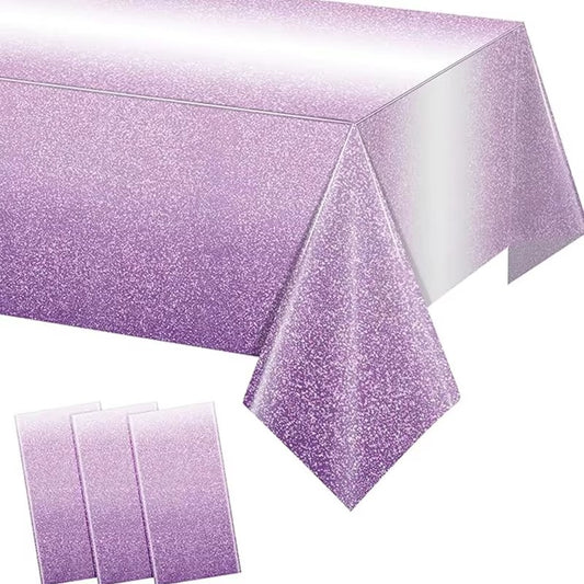 Holographic Colorful Tablecloth Decorations Shiny Iridescent Laser Table Covers for Birthday Wedding Party Gradient Tableware