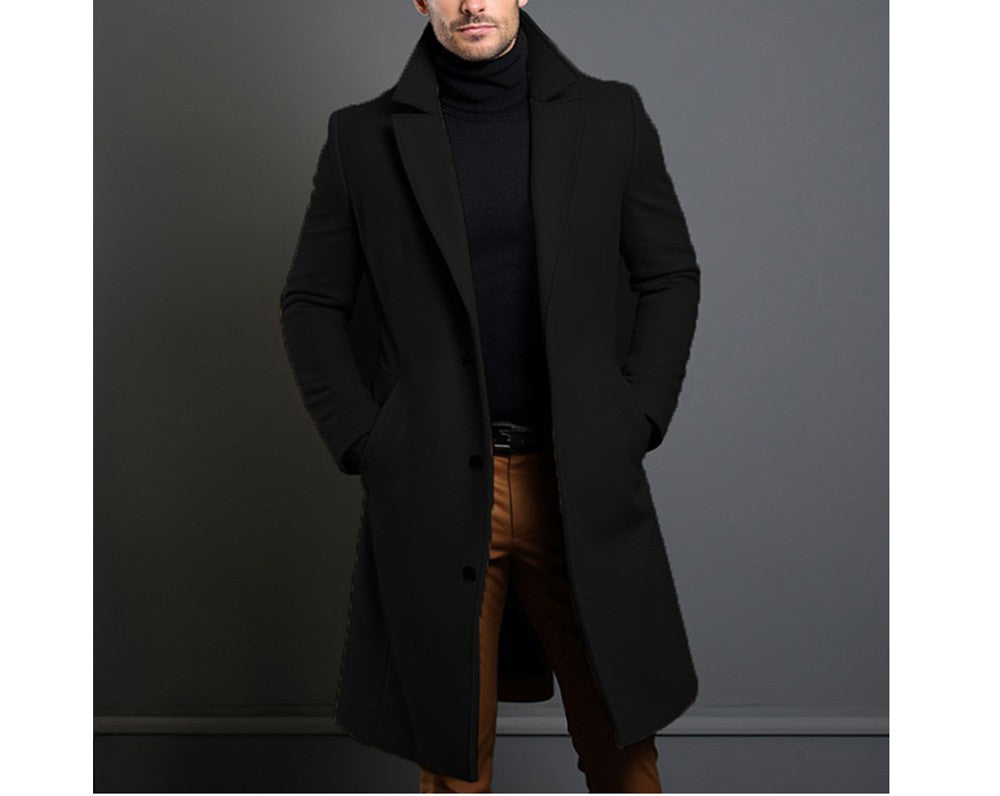 Autumn Winter Men's Trench Coats Luxury Male Mid-Long Warm Wool Jackets Casual Mens Business Comfortable Overcoat Clothing