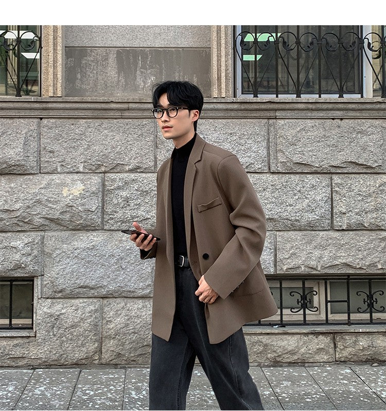 2024 Spring Summer Men Formal Blazers Men Korean Fashion Loose Casual Dress Jacket Men Harajuku Social Suit Jacket Clothing