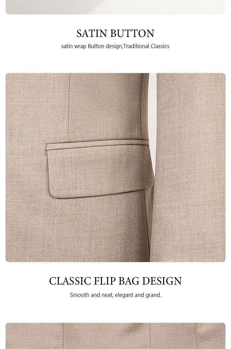 ST Cassy Elegant man suit for wedding Slim Fit Double Breasted Multiple buttons Casual Business man 2 piece outfit set