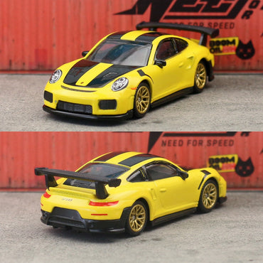 1/60 Porsche 911 GT2 RS Brinquedo Modelo Carro CCA MSZ 1:64 Miniatura Diecast Rodas Livres Coleção Adequada para Hot Wheels Presente Infantil