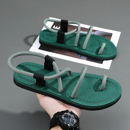 Summer Casual Durable Slippers,Men's Summer Slip-on Anti-slip Outdoor Casual Sandals,Flip-flops for The Beach with Open Toes