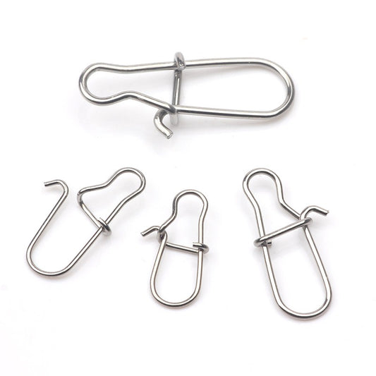 Rompin 100pçs 000-5# Anzol de Pesca Snap Pin 304 Aço Inoxidável Girador de Pesca Conector de Isca Acessórios Pesca