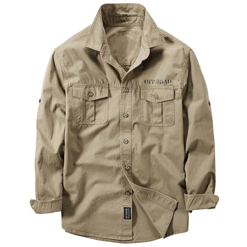 New Men's Spring Multi-pocket Military Tactical Shirts Male Autumn Breathable Blouse Long Sleeve Working Camisa Cargo Shirts