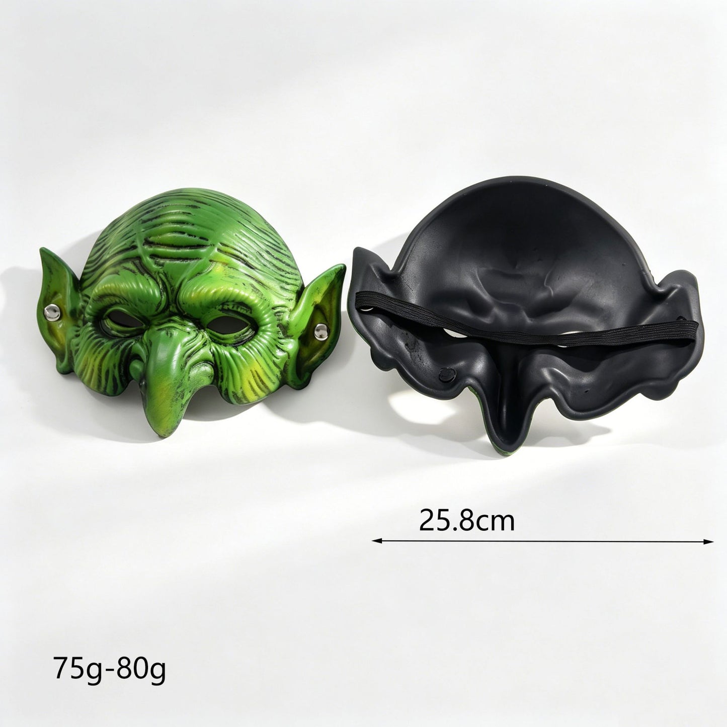 Halloween Half Face Cosplay Mask Soft Skin-Friendly Silicone Vintage Green Party Mask for Medieval Fantasy Costume Prop