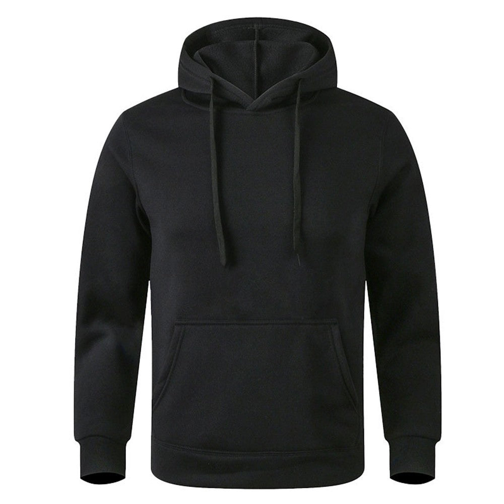Men's and Women's Warm Sweatshirt Casual Solid Color Streetwear Pullovers Sport Fitness Pocket Hoodies Multi Color
