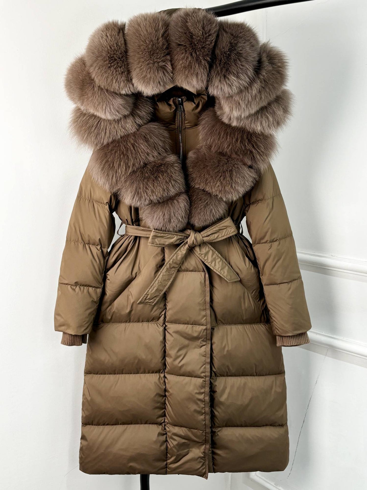 Janveny New Winter Long Hooded Puffer Jacket Women Warm Thickened Real Fox Fur Collar White Goose Down Jacket Waterproof Parkas