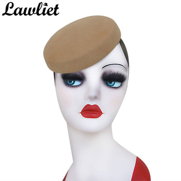 Lawliet Circle Feminino Capacete Chapéus de Feltro de Lã Chapéus Pillbox Fascinator para Mulheres Suprimento de Chapelaria Base de Chapéu Chapéus de Coquetel
