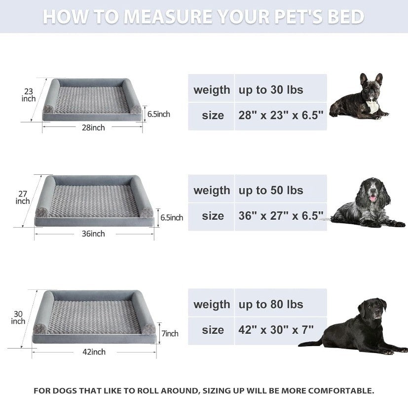Cama para Cães Sofá Tapetes de Espuma Ortopédica Macia Canil para Gatos com Capa Removível Lavável Para Cães Pequenos, Médios e Extragrandes