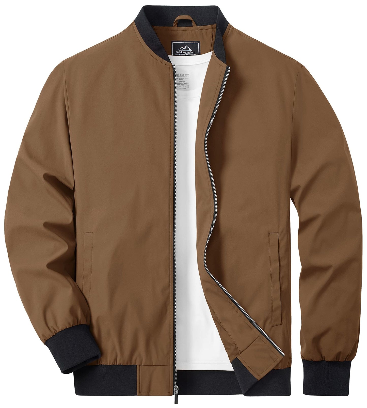 TACVASEN Lightweight Spring Windbreaker Mens Bomber Jackets Outdoor Basketball Jakcets Sportswear Coats With Pocket Casual Tops