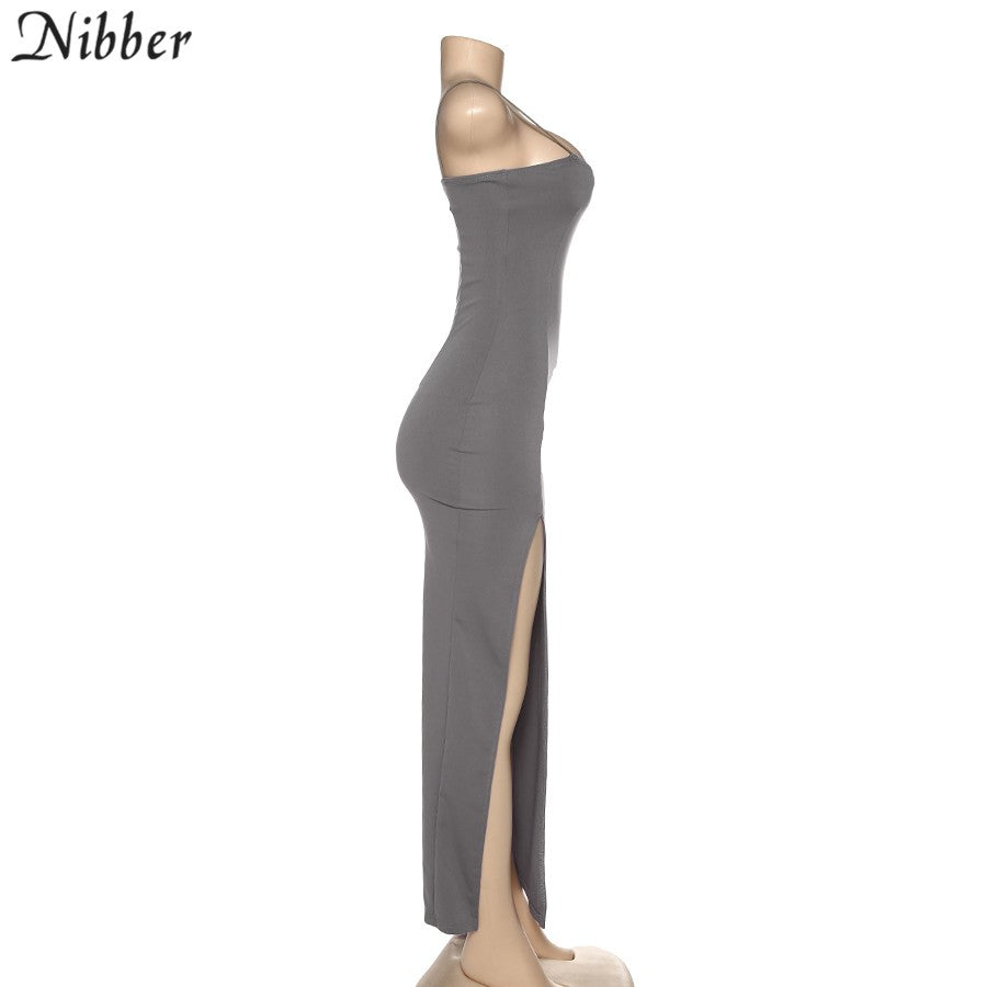 Nibber red black New year christmas party long dresses women spring Basic bodyco