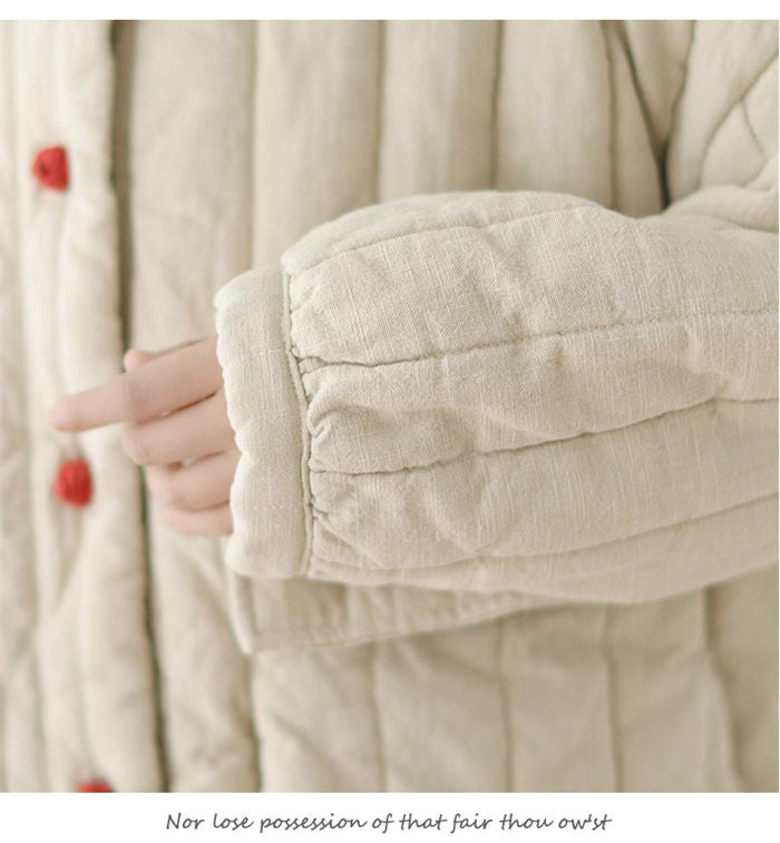 Cotton And Linen Women's Quilted Jacket 2024 New Autumn And Winter Retro Chinese Style Short Thick Casual Padded Coat Top K2675