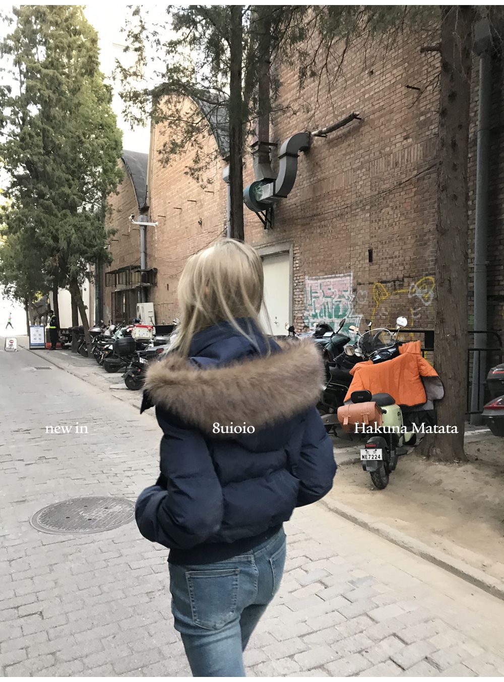 South District Fiona Women's Winter Jacket Navy Blue Cotton Short down Coat with Detachable Hood And Fur Collar