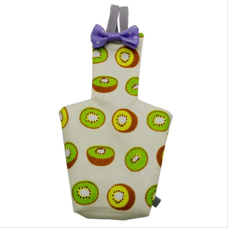Fralda para Papagaio com Gravata Borboleta, Adorável, Colorida, Estampa de Frutas e Floral para Calopsitas, Pombos, Pássaros de Estimação Pequenos, Médios e Grandes, Roupa de Voo Lavável